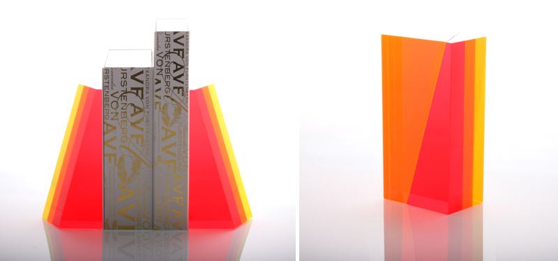 Acrylic bookends from Alexandra Von Furstenberg