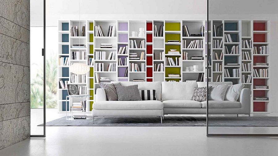 Add a splash of color to your bookcase system