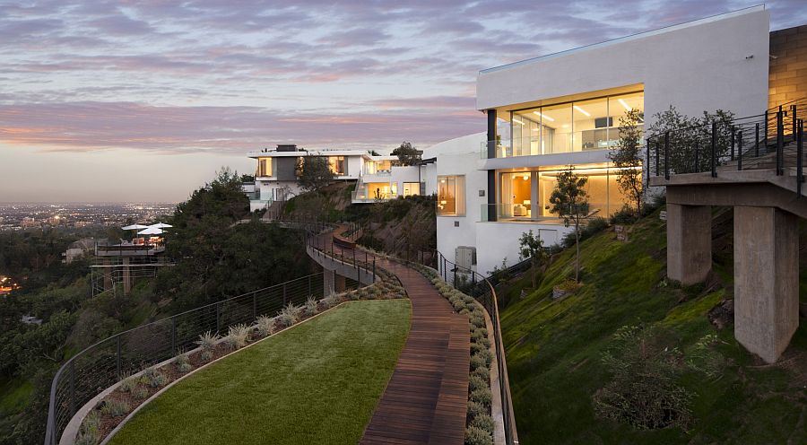 Aerial walkway complete with gardens and outdoor lounge spaces