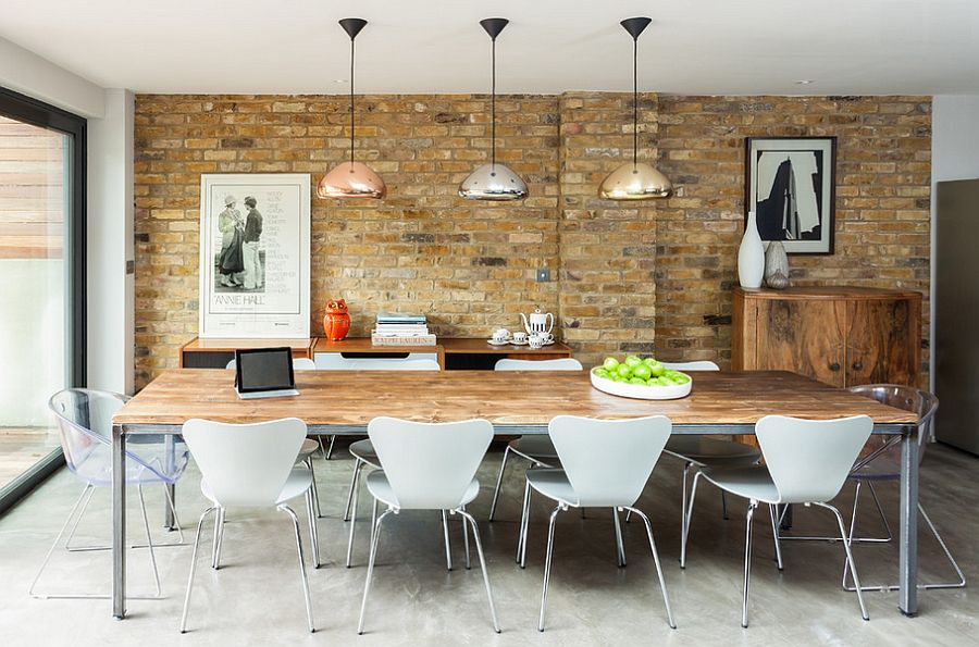 Beautiful dining room has a playful, modern vibe