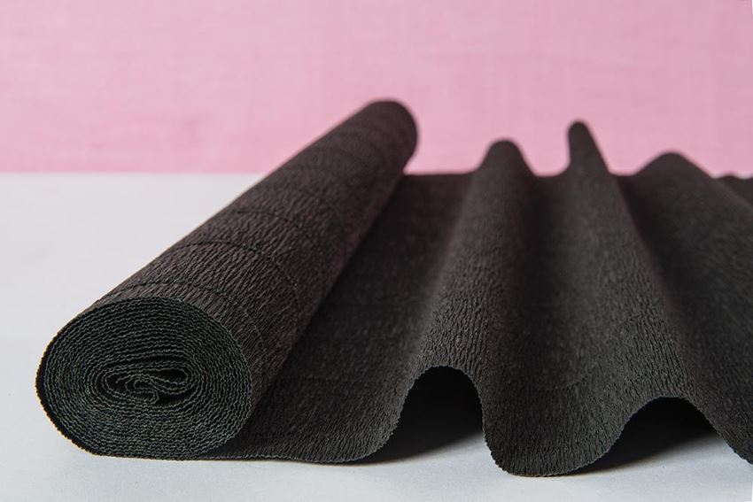 Black crepe paper table runner from Taara Bazaar