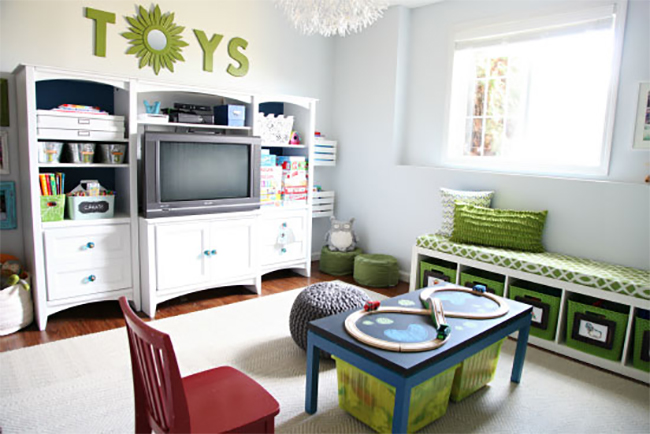 Blue and Green Child's Playroom