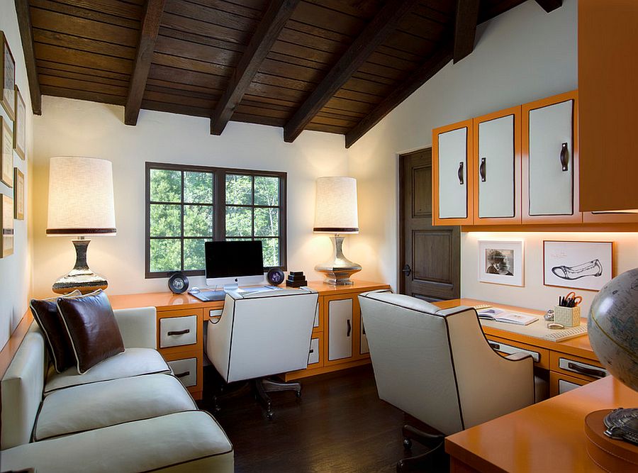 Bring orange goodness to the home office without using the walls [Design: SoCal Contractor]