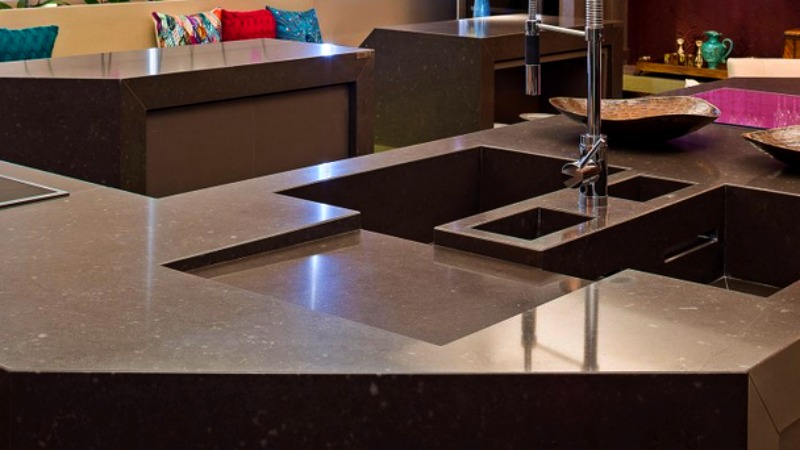 Brown Silestone Sink