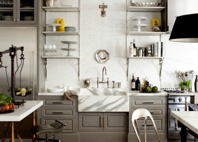 carrera marble kitchen sink