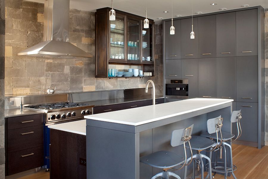 Classy use of gray in the modern kitchen