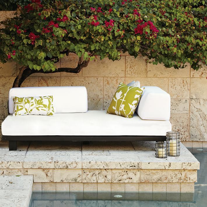 Compact outdoor sofa from West Elm