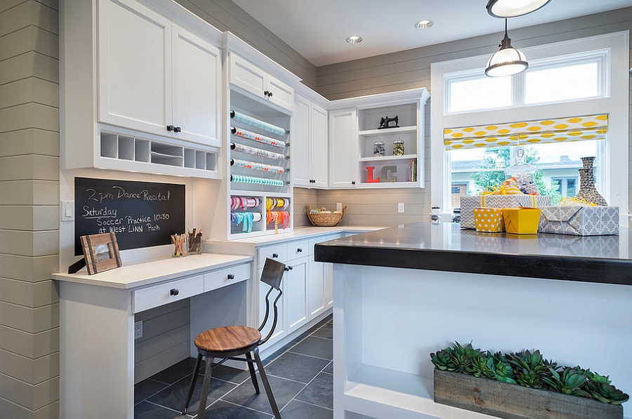 Cool combination of crafts room and home office [Design: Alan Mascord Design Associates]