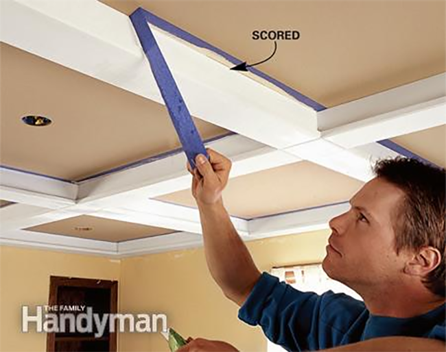 DIY Beam and Panel Ceiling