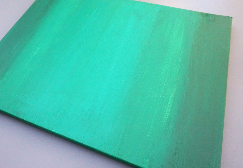 Emerald tones in a DIY painting