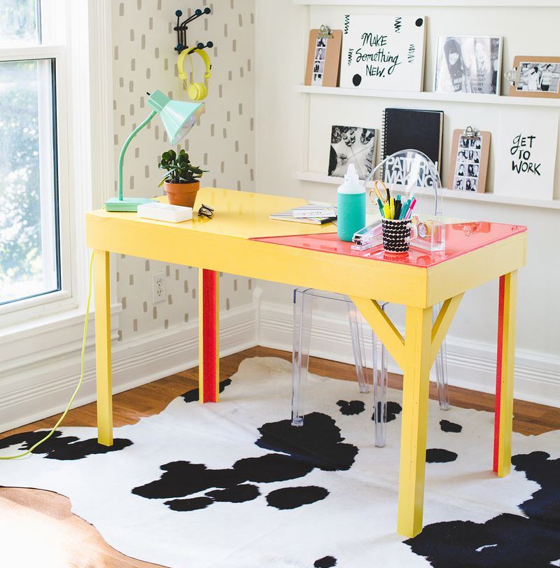 Epoxy-topped desk project from A Beautiful Mess