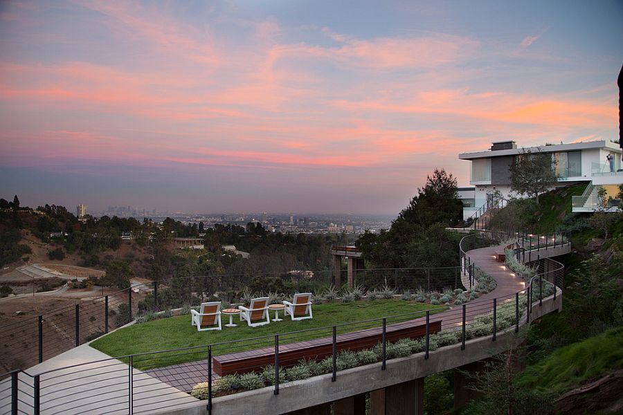 Exclusive private deck and walkway of the amazing Beverly Hills Residence