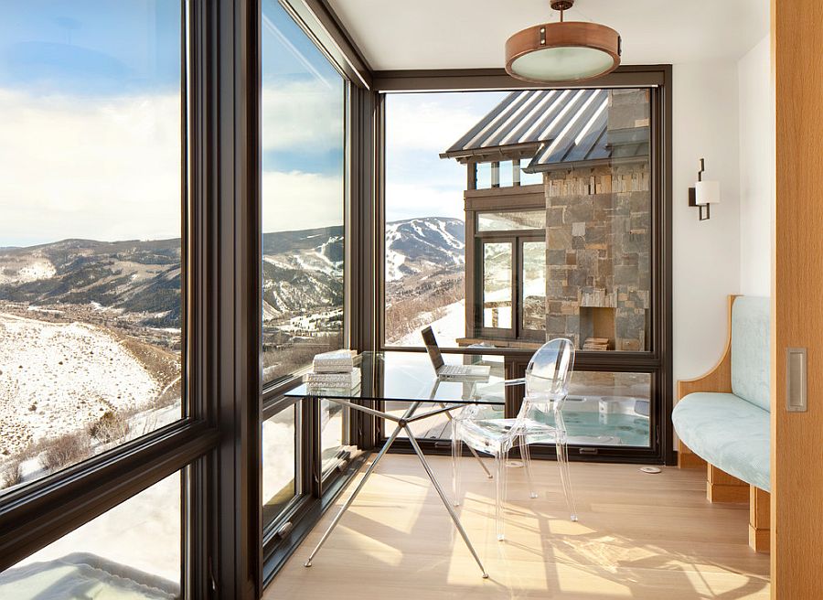 Exquisite home office with amazing mountain view