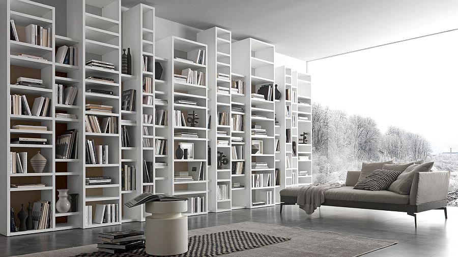 Fabulous bookcase system in white for the contemporary home