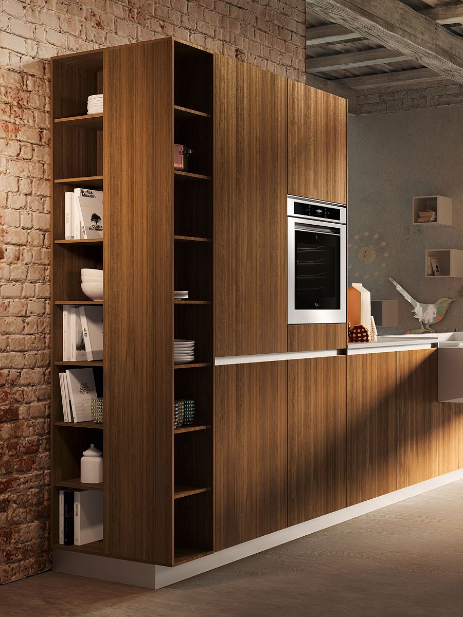 Fabulous kitchen oak storage units with display space