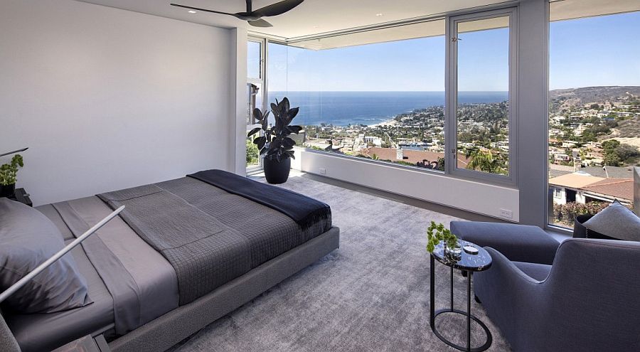 Fabulous master bedroom offers sensational views of Laguna Beach