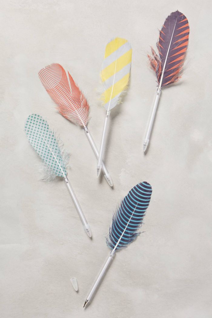 Feather pens from Anthropologie