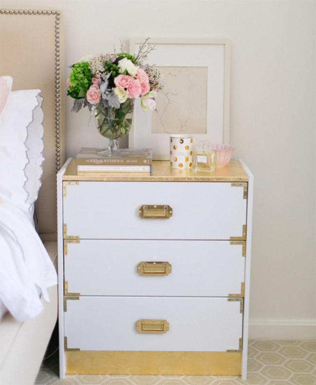 IKEA Rast Redone as a Gold Nightstand