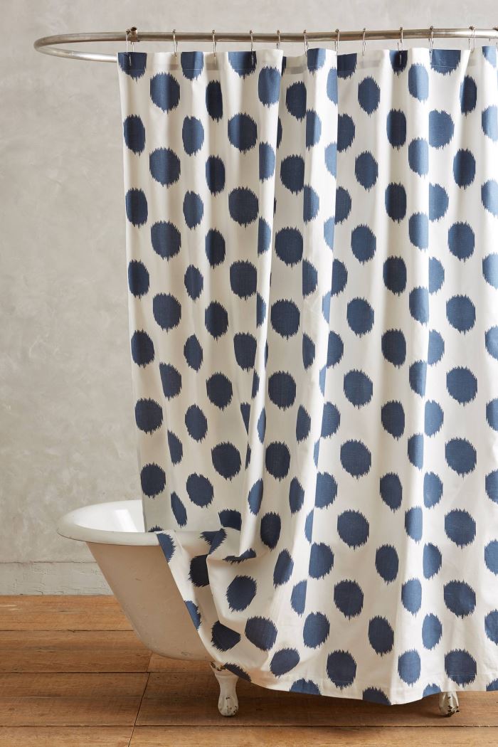 Indigo shower curtain from Anthropologie