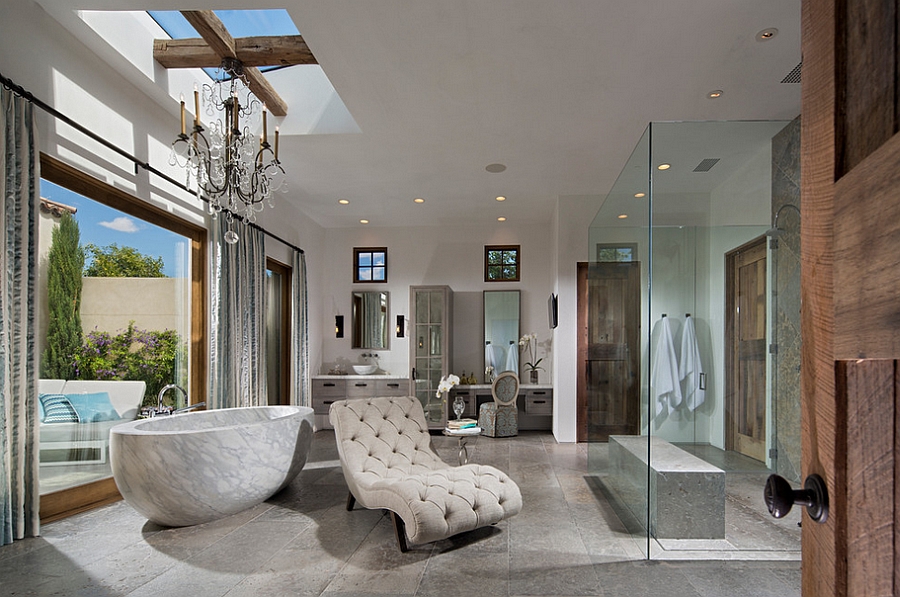 Lavish master bath with a touch of Mediterranean charm [From: Urban Arena]
