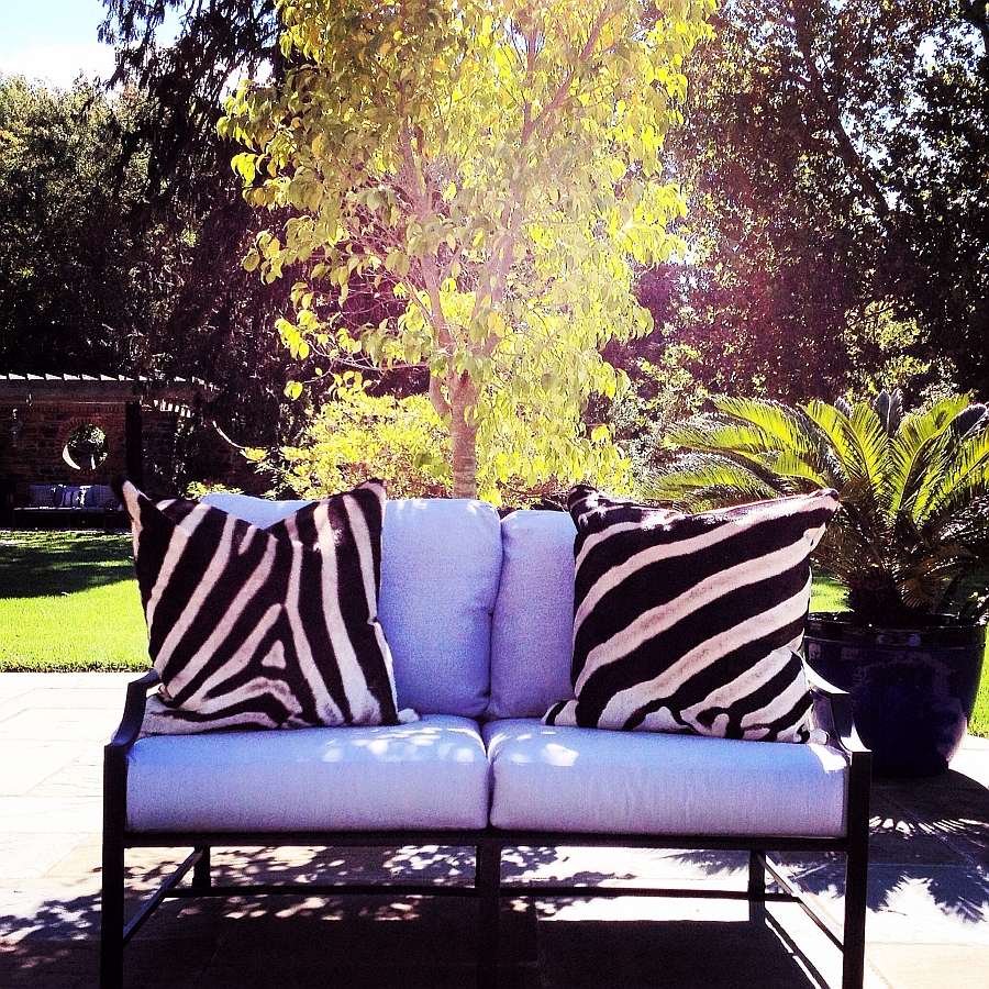 Make the zebra pillows a part of your outdoor living space
