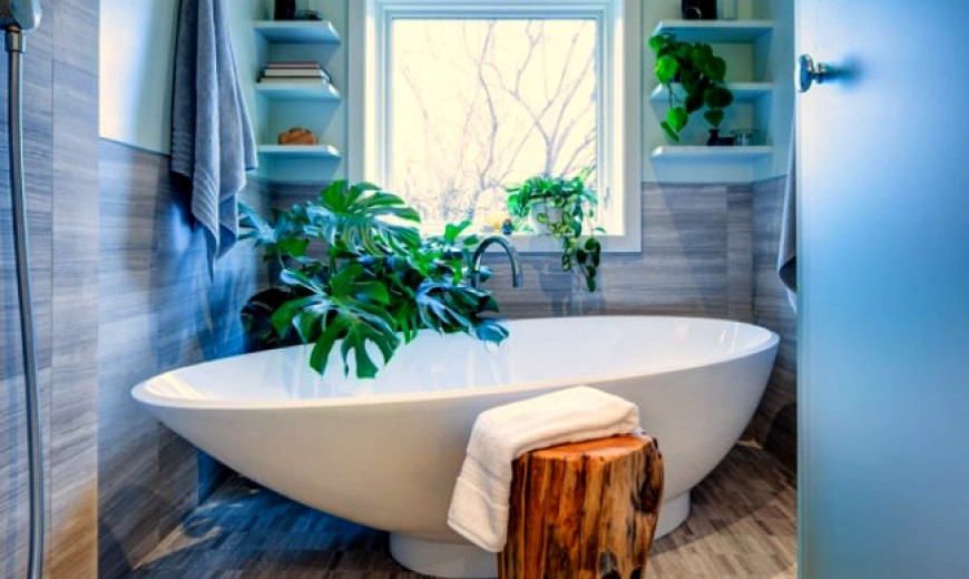 Use Plants In The Bathroom, Cover Unused Bathtub