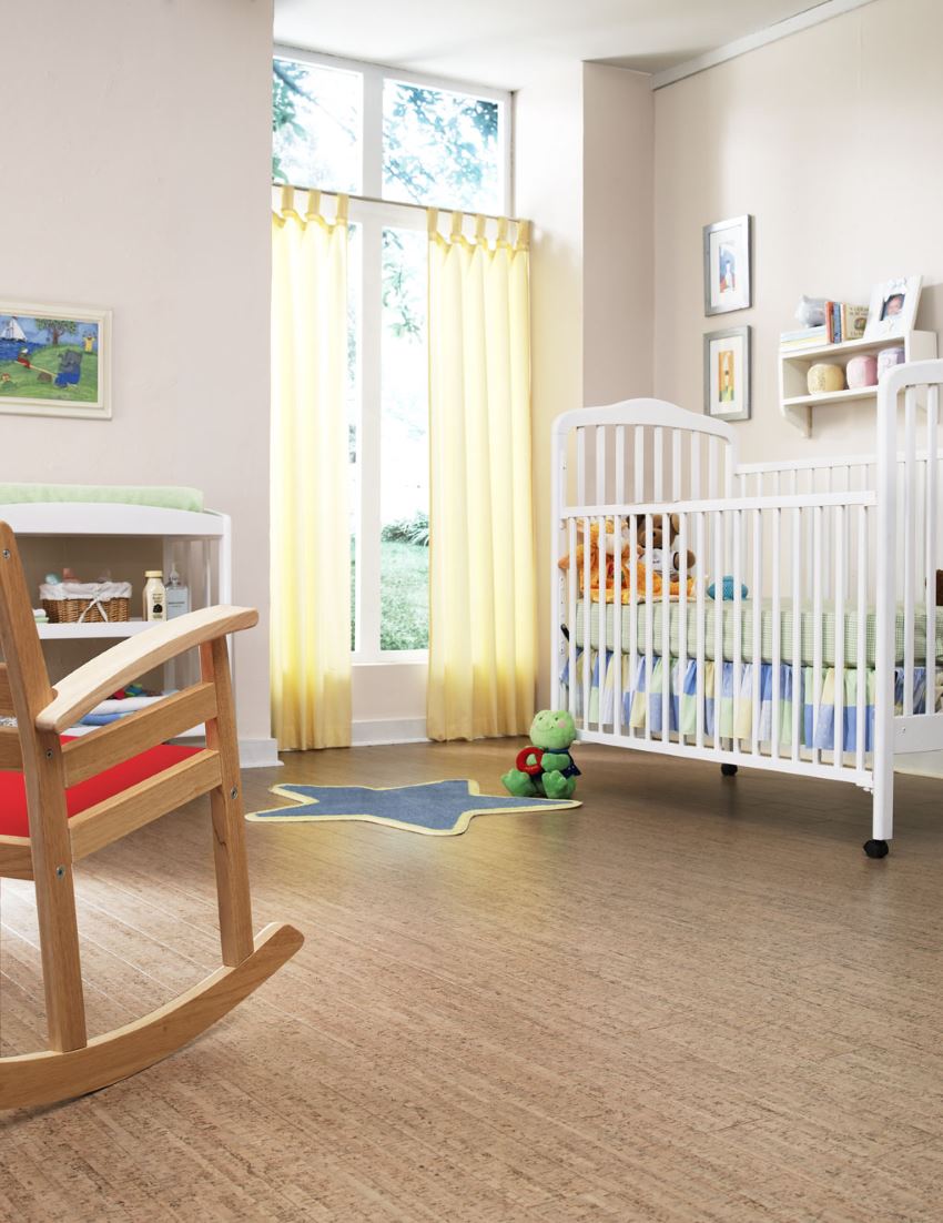 Nursery with cork flooring