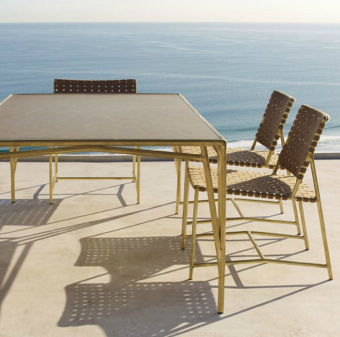 Outdoor dining seating from Restoration Hardware