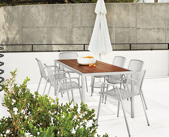 Outdoor dining seating from Room & Board