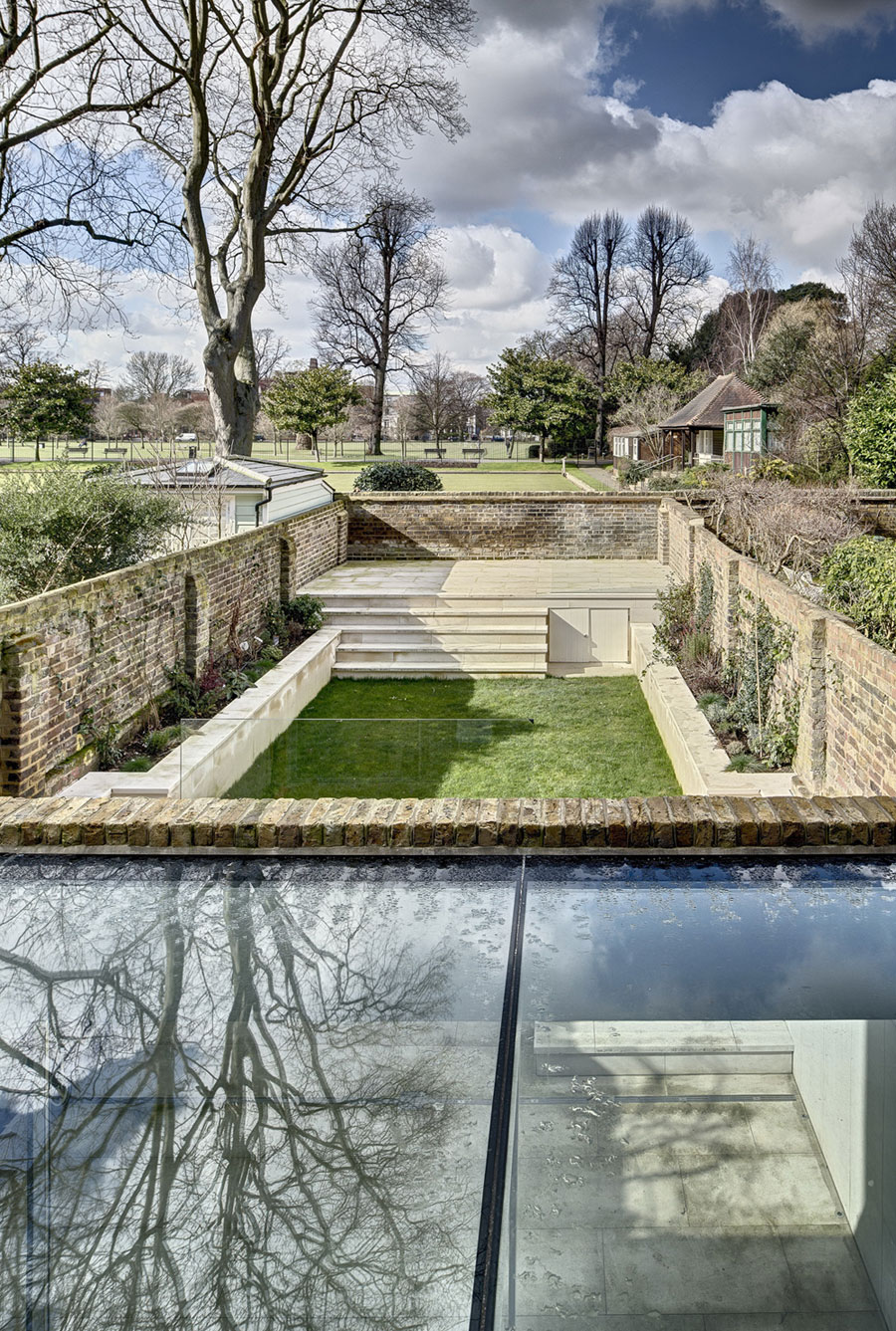 Private backyard of the home becomes an extension of the residence