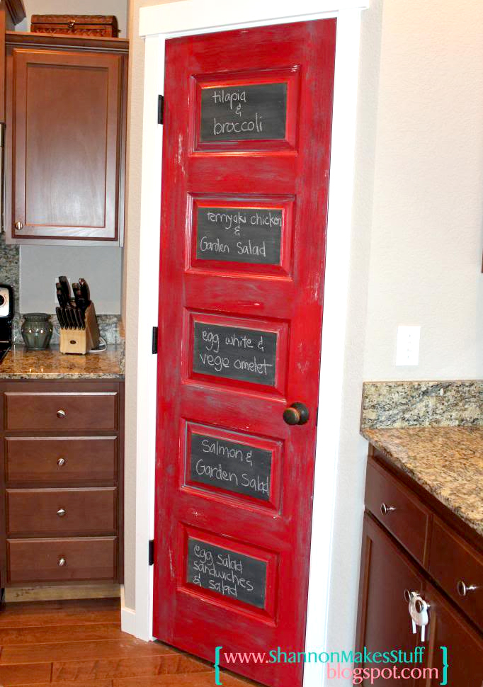 Red Chalkboard Pantry Door