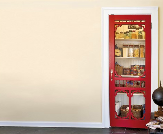 Red Screen Door as Pantry Door