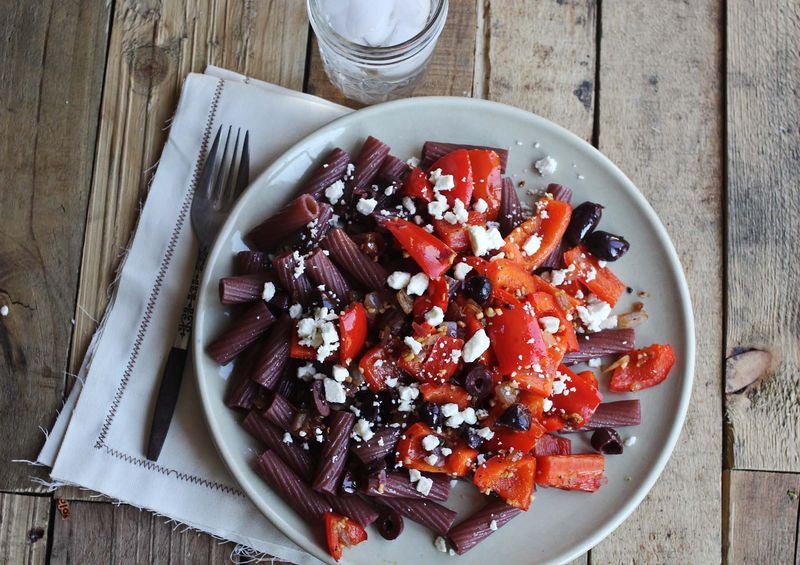 Red wine pasta from A Beautiful Mess