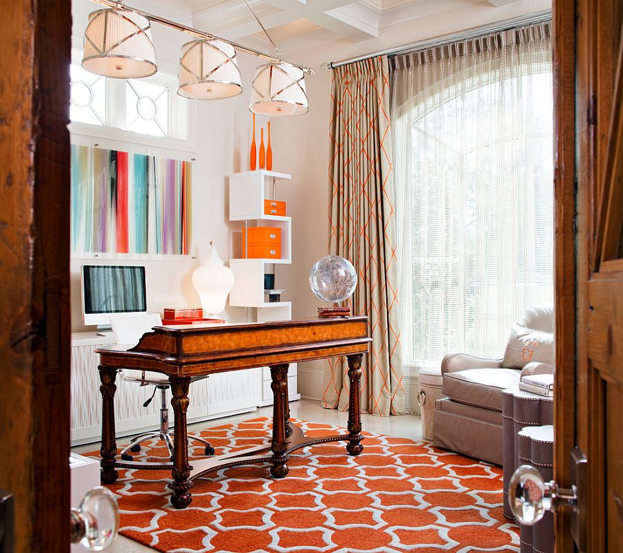 Rug, drapes and accessories allow you to switch between accents