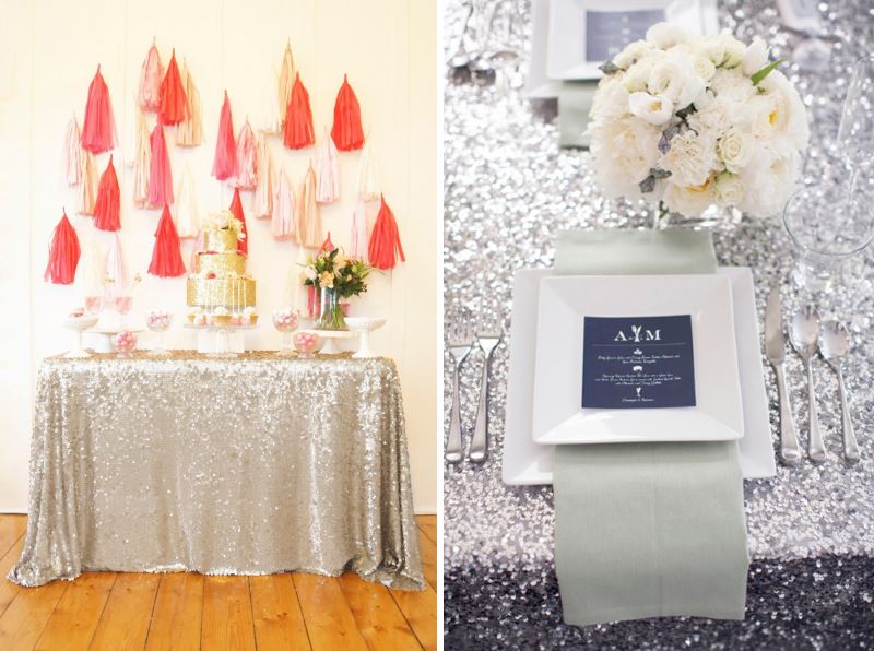 Sequined tablecloths from SparklePony