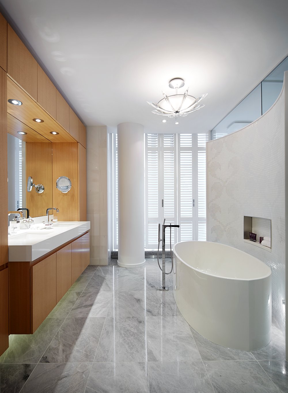 Spa-like bathroom of the condominium oozes opulence