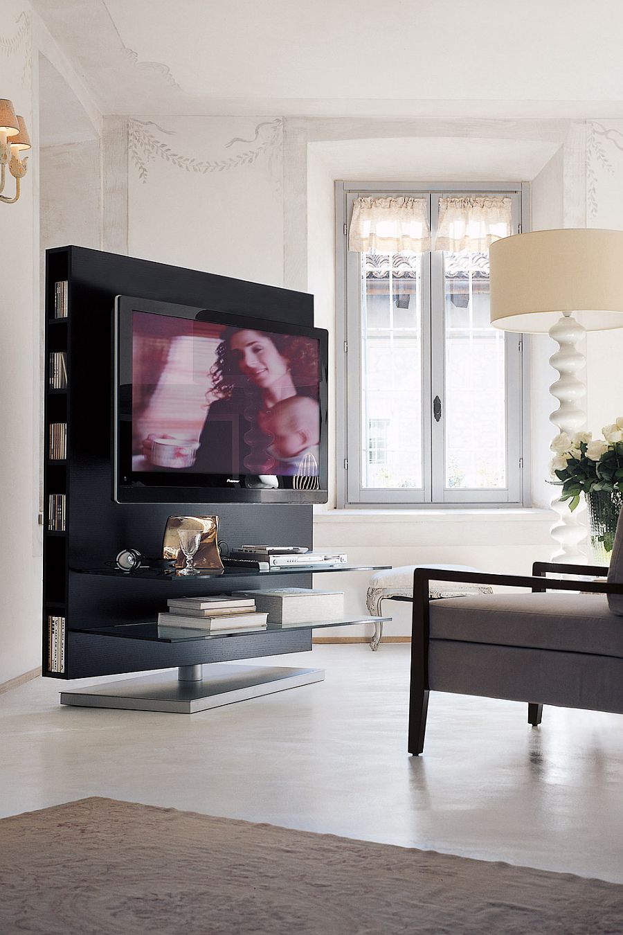 Standalone TV Unit with oak panel and storage space