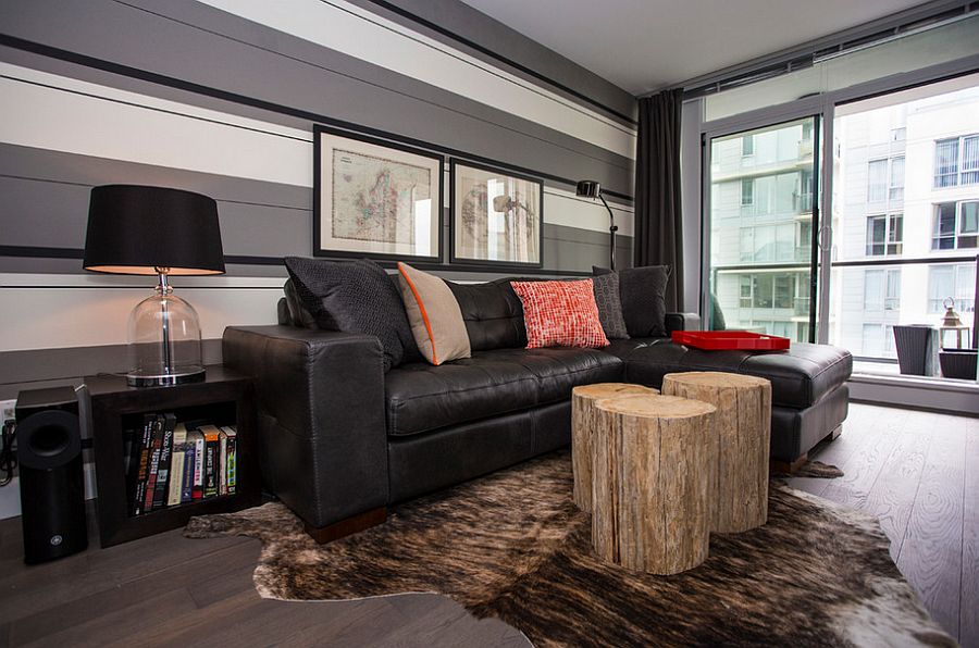 Stripes bring sophistication and pattern to the living room [Design: Beyond Beige Interior Design]