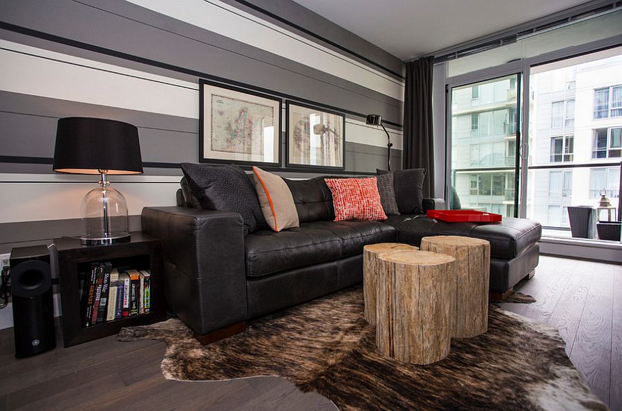 Stripes bring sophistication and pattern to the living room