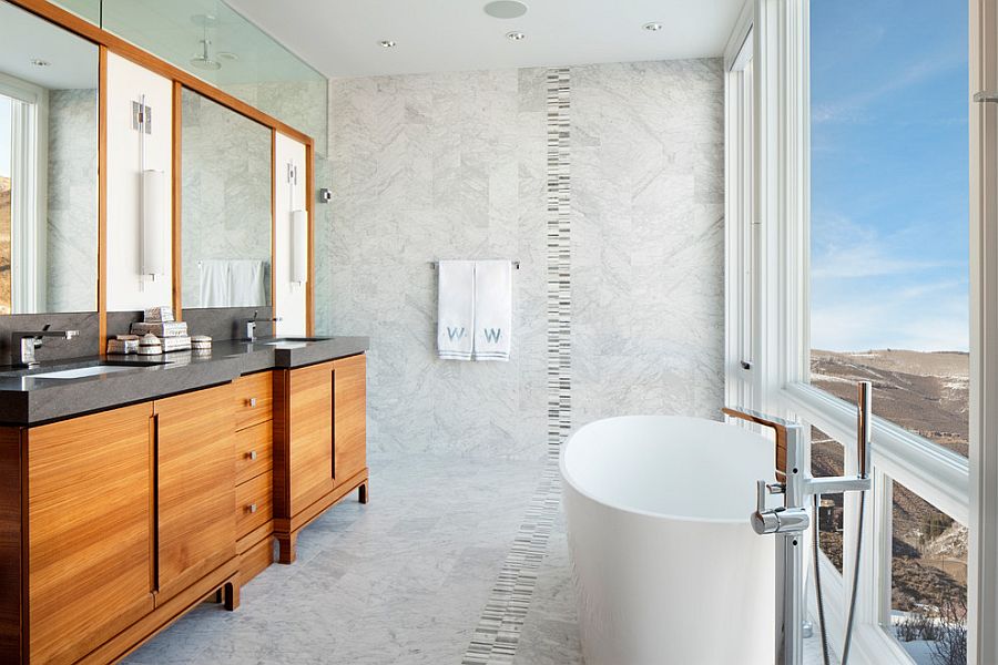 Stunning contemporary bathroom with views to match