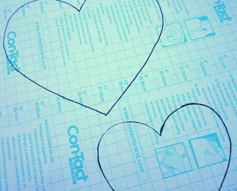 Trace your hearts onto the back of the Contact paper