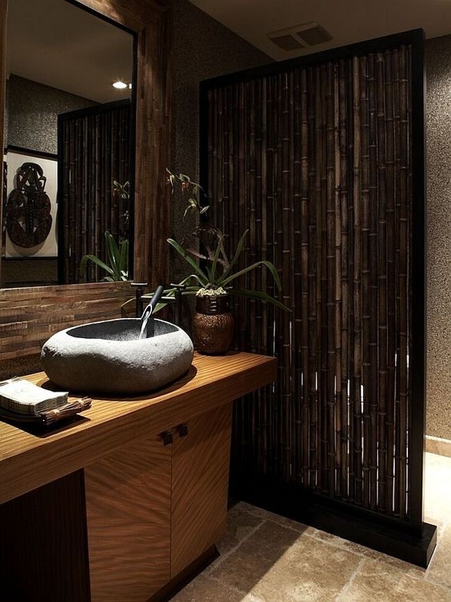 Versatile room divider crafted from natural bamboo poles [Design: Backyard X-Scapes]