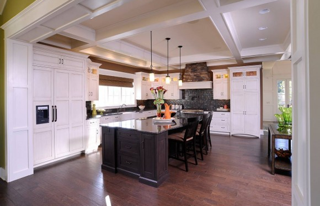 White Built-In Refrigerator in Kitchen