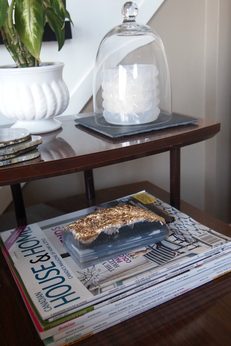 DIY Gold Foil Agate Bookend/Paperweight