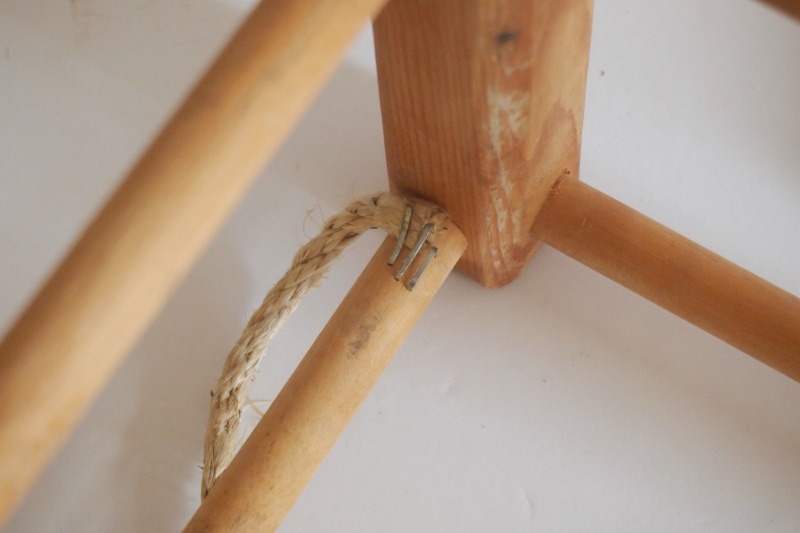 DIY Woven Footstool - staple rope