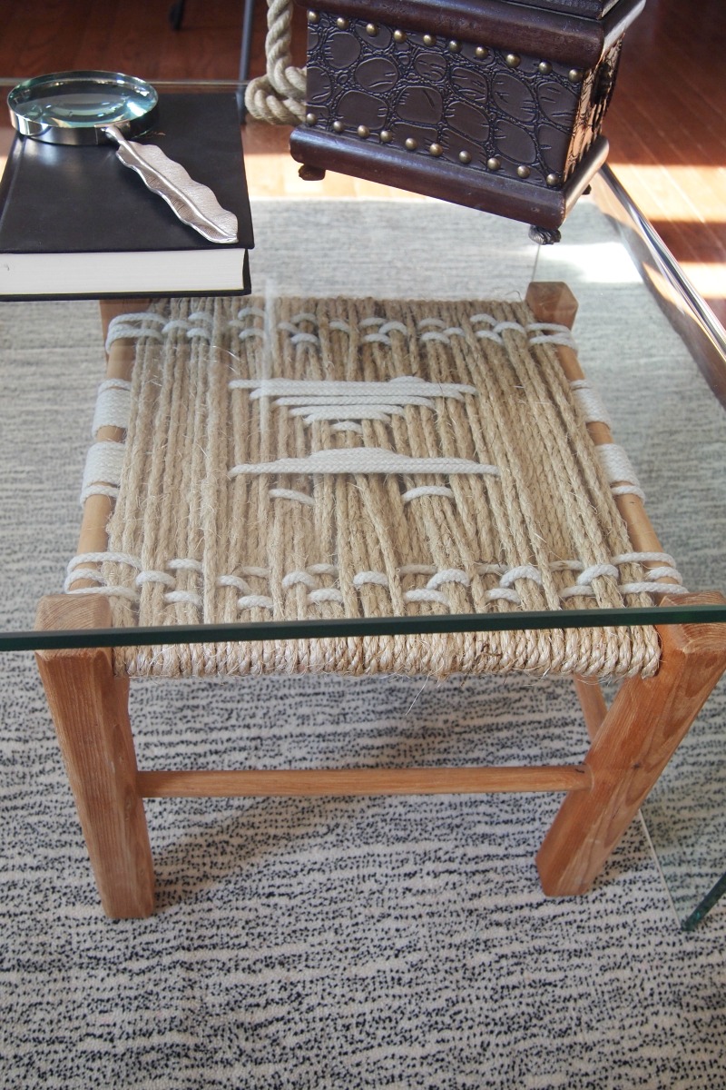 DIY Woven Footstool