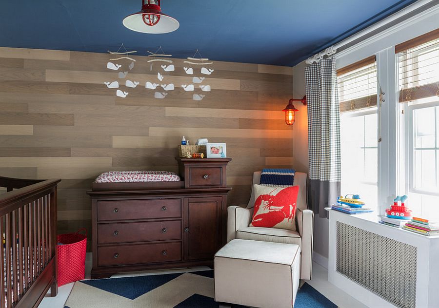 Add some blue to the nursery with a painted ceiling [Design: Beth Bourque Design Studio]