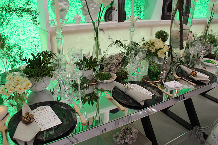 Architectural Digest Home Design Show 2015 Jung Lee Tablescape Green