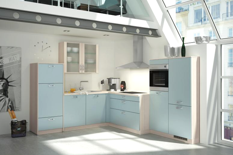 Bauformat Kitchen Cabinets in Light Blue