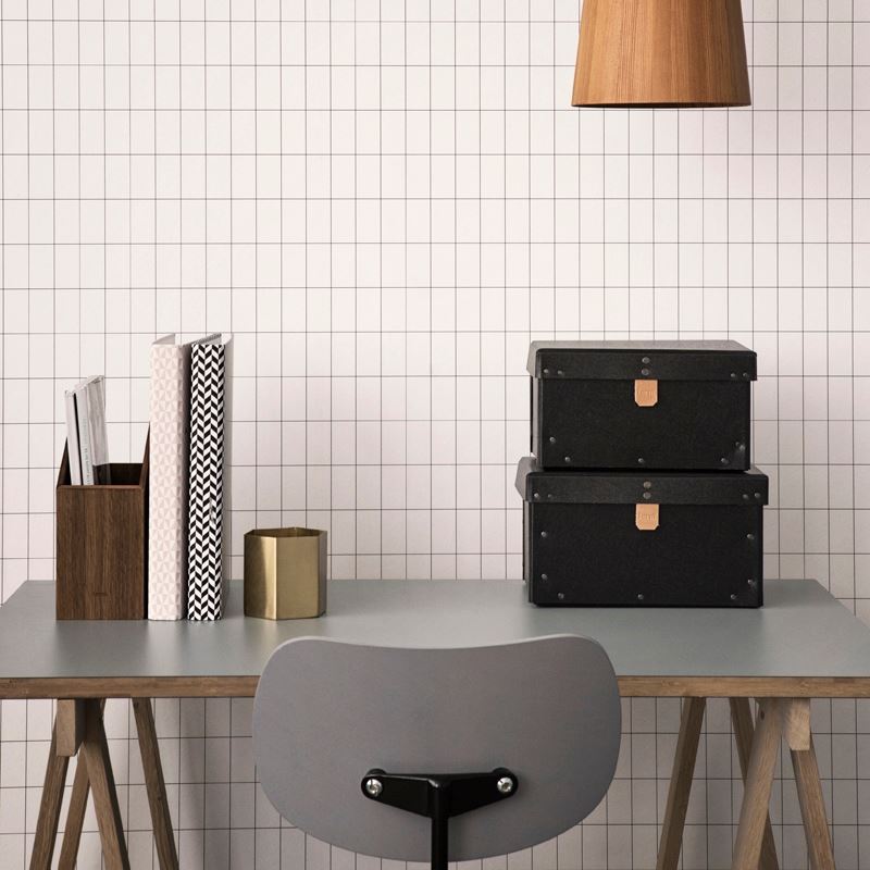 Black and white grid wallpaper from ferm LIVING